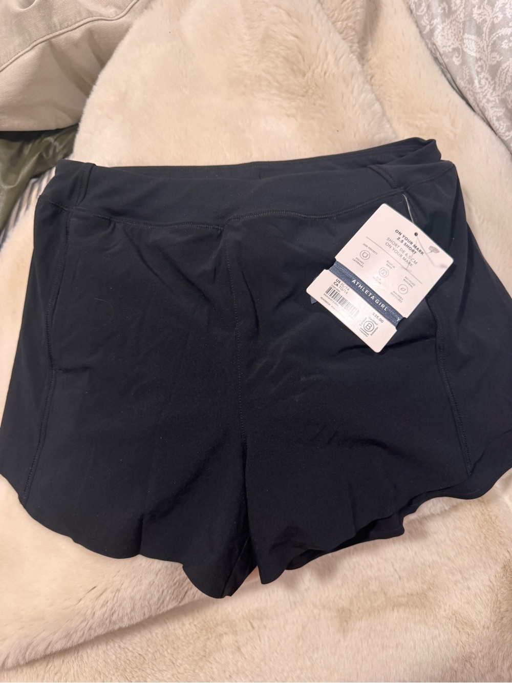 Athleta Black Girl’s Athletic Shorts Size 14 NWT